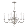 Livex Lighting Williamsburgh 6 Light Brushed Nickel Chandelier