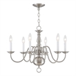 Livex Lighting Williamsburgh 6 Light Brushed Nickel Chandelier