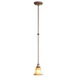Livex Lighting Villa Verona Mini Pendant in Verona Bronze with Aged Gold Leaf