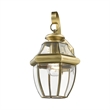 Livex Lighting Monterey 1-Light 100W Brass Outdoor Wall Lantern in Antique Brass