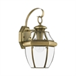Livex Lighting Monterey 1-Light 100W Brass Outdoor Wall Lantern in Antique Brass