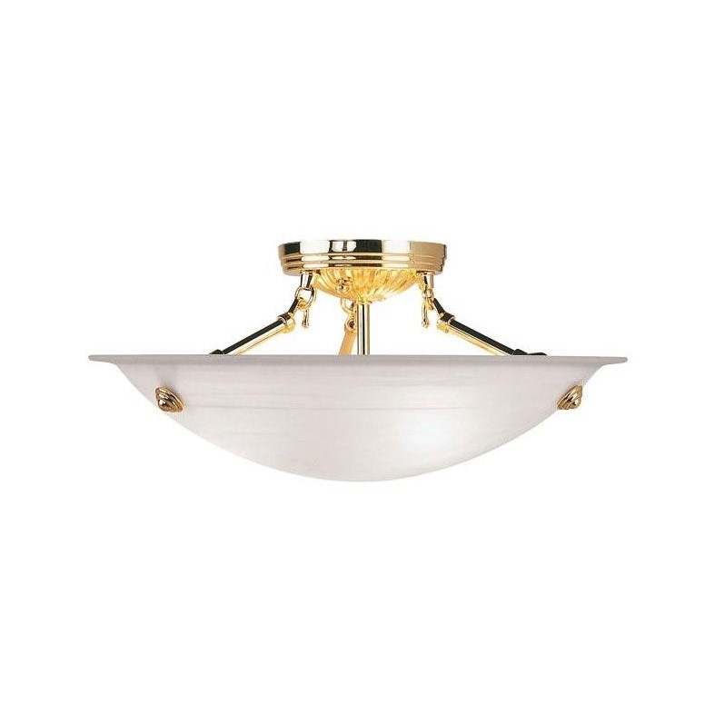 Livex Lighting Oasis Ceiling Mount in Polished Brass