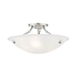 Livex Lighting Oasis 3-Light Contemporary Metal Ceiling Mount in Brushed Nickel