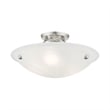 Livex Lighting Oasis 3-Light Contemporary Metal Ceiling Mount in Brushed Nickel