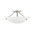 Livex Lighting Oasis 3-Light Contemporary Metal Ceiling Mount in Brushed Nickel
