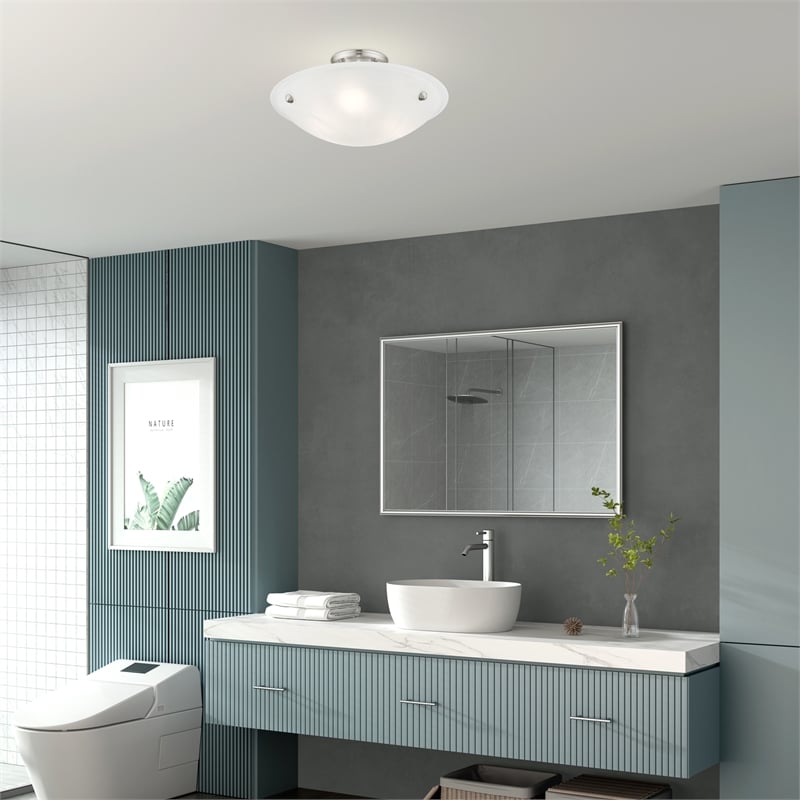 Livex Lighting Oasis 3-Light Contemporary Metal Ceiling Mount in Brushed Nickel
