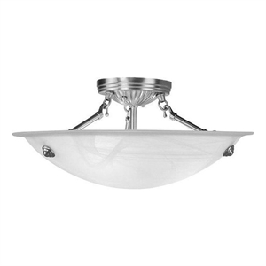 Livex Lighting Oasis 3-Light Contemporary Metal Ceiling Mount in Brushed Nickel
