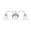Livex Lighting Edgemont 3-Light Metal & Glass Bath Light in Polished Chrome