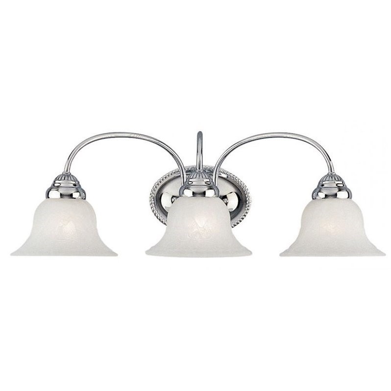 Livex Lighting Edgemont 3-Light Metal & Glass Bath Light in Polished Chrome