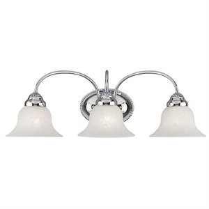Livex Lighting Edgemont 3-Light Metal & Glass Bath Light in Polished Chrome