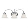 Livex Lighting Edgemont 3-Light Metal & Glass Bath Light in Polished Chrome