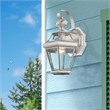 Livex Lighting Georgetown 1-Light Brass Outdoor Wall Lantern in Brushed Nickel