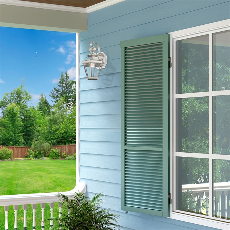 Livex Lighting Georgetown 1-Light Brass Outdoor Wall Lantern in Brushed Nickel