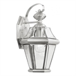 Livex Lighting Georgetown 1-Light Brass Outdoor Wall Lantern in Brushed Nickel