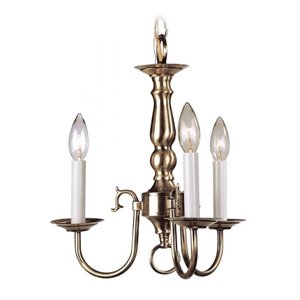 Livex Lighting Williamsburgh Mini Chandelier in Antique Brass