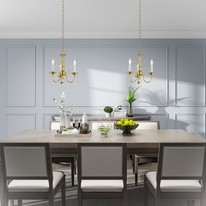 Livex Lighting Williamsburgh Mini Chandelier in Polished Brass