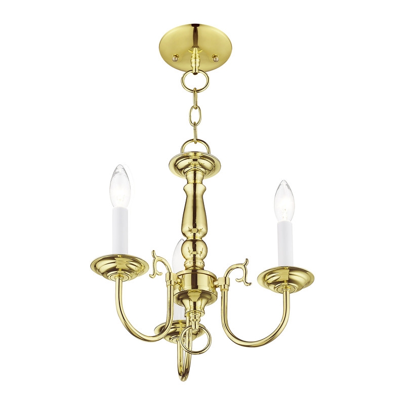 Livex Lighting Williamsburgh Mini Chandelier in Polished Brass