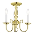 Livex Lighting Williamsburgh Mini Chandelier in Polished Brass