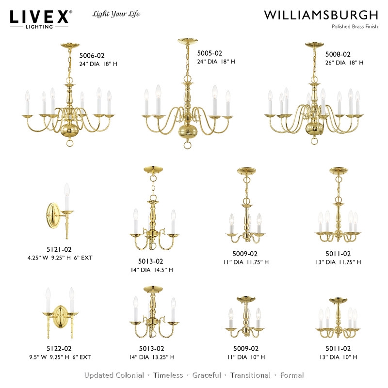 Livex Lighting Williamsburgh Mini Chandelier in Polished Brass