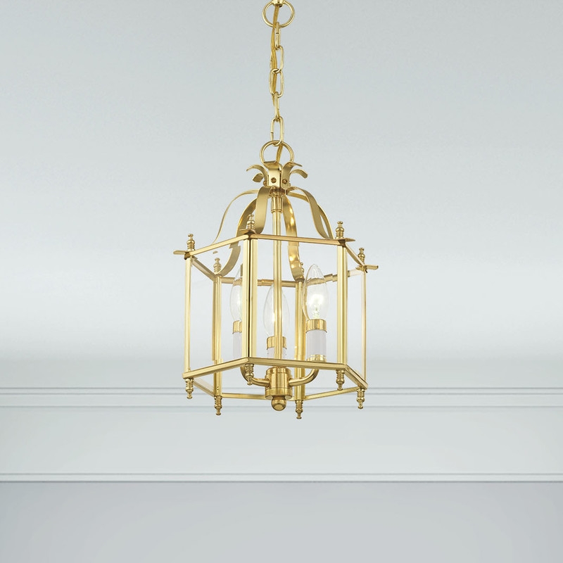 Livex Lighting Livingston 3 Light Polished Brass Chain Hang/Ceiling Mount