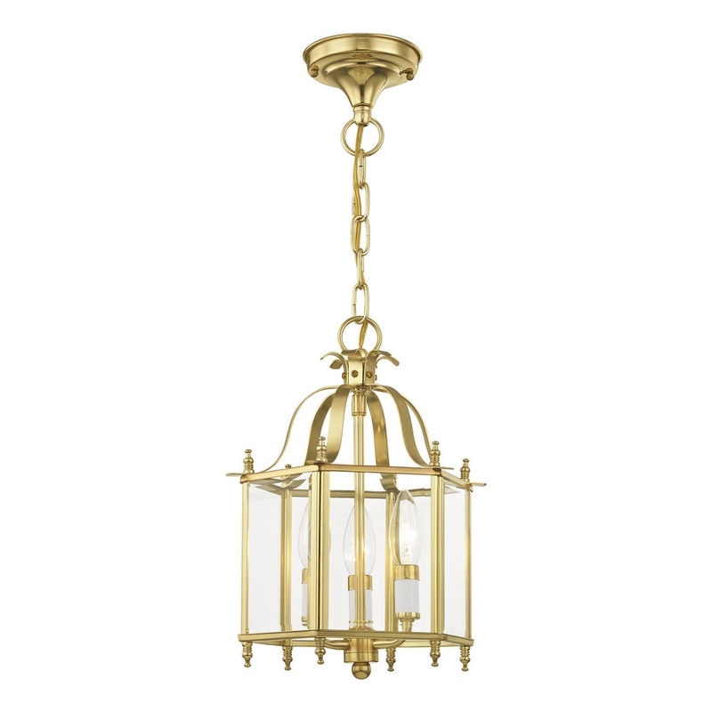 Livex Lighting Livingston 3 Light Polished Brass Chain Hang/Ceiling Mount