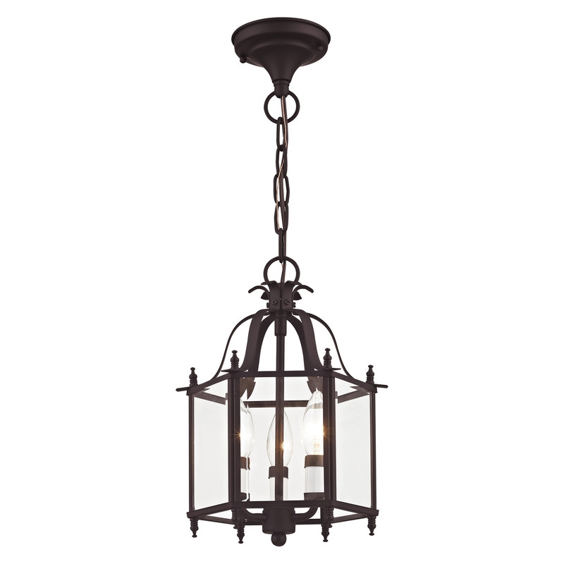 Livex Lighting Livingston 3 Light Bronze Chain Hang/Ceiling Mount