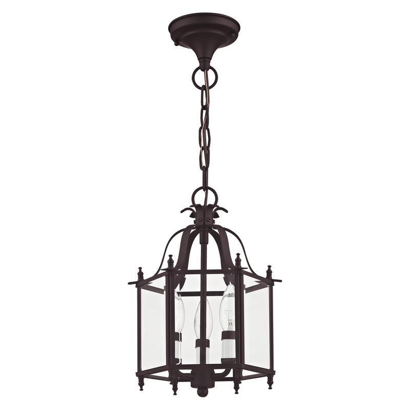 Livex Lighting Livingston 3 Light Bronze Chain Hang/Ceiling Mount