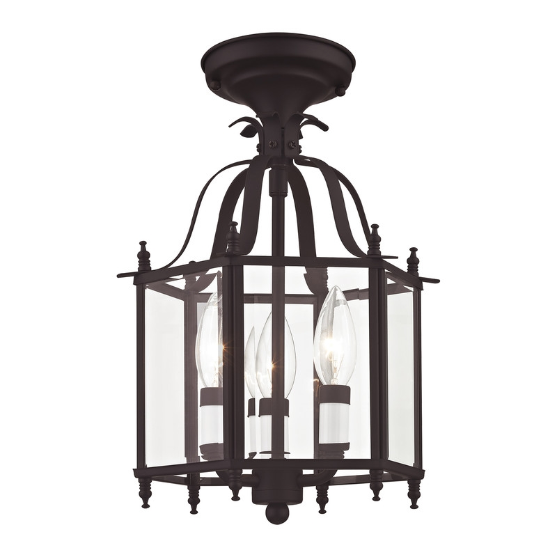 Livex Lighting Livingston 3 Light Bronze Chain Hang/Ceiling Mount