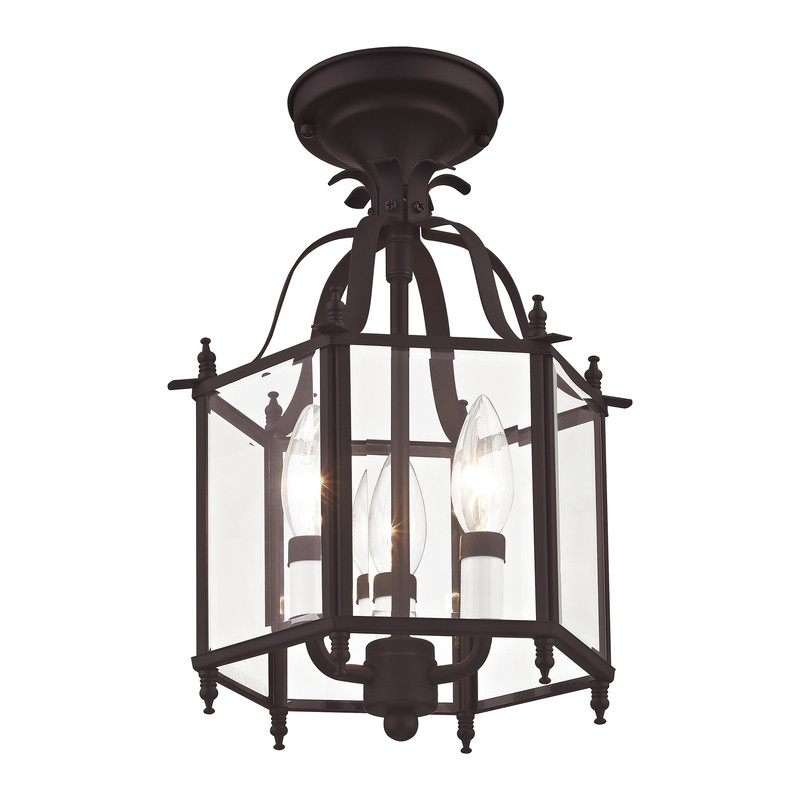 Livex Lighting Livingston 3 Light Bronze Chain Hang/Ceiling Mount