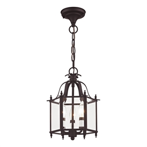 Livex Lighting Livingston 3 Light Bronze Chain Hang/Ceiling Mount