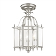 Livex Lighting Livingston 3 Light Brushed Nickel Chain Hang/Ceiling Mount