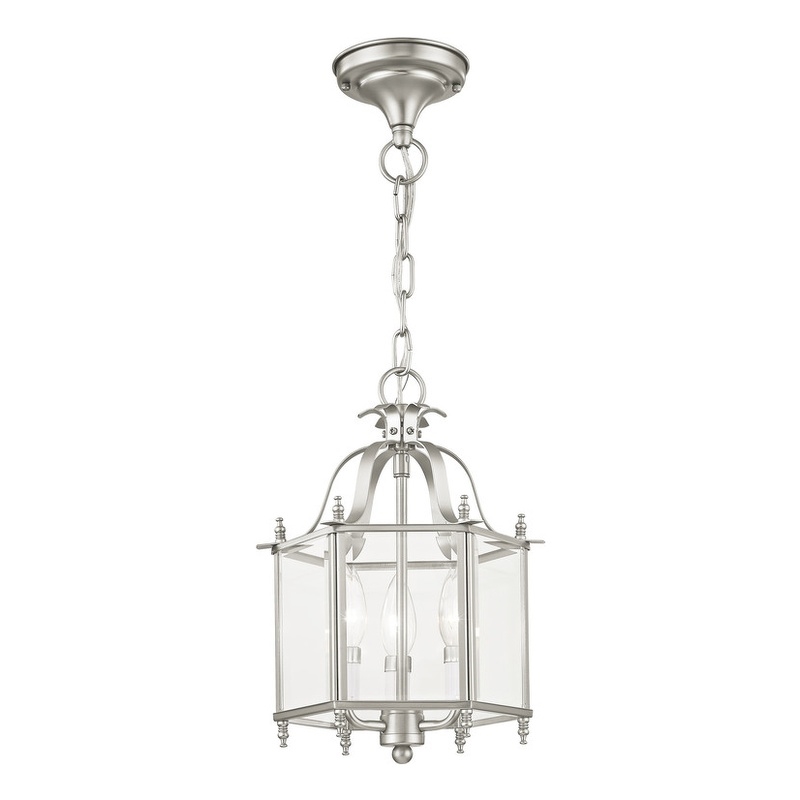 Livex Lighting Livingston 3 Light Brushed Nickel Chain Hang/Ceiling Mount