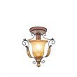 Livex Lighting Villa Verona Ceiling Mount in Verona Bronze with Aged Gold Leaf