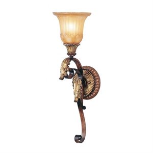 Livex Lighting Villa Verona Wall Sconce in Verona Bronze with Aged Gold Leaf