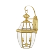 Livex Lighting Monterey 2-Light Brass Outdoor Wall Lantern in Polished Brass
