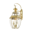 Livex Lighting Monterey 2-Light Brass Outdoor Wall Lantern in Polished Brass