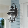 Livex Lighting Monterey 2-Light Brass Outdoor Wall Lantern in Black