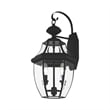 Livex Lighting Monterey 2-Light Brass Outdoor Wall Lantern in Black