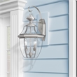 Livex Lighting Monterey 2-Light Brass Outdoor Wall Lantern in Brushed Nickel