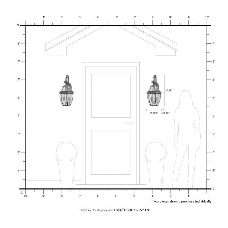 Livex Lighting Monterey 2-Light Brass Outdoor Wall Lantern in Brushed Nickel