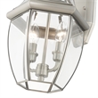 Livex Lighting Monterey 2-Light Brass Outdoor Wall Lantern in Brushed Nickel