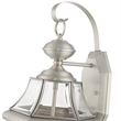 Livex Lighting Monterey 2-Light Brass Outdoor Wall Lantern in Brushed Nickel