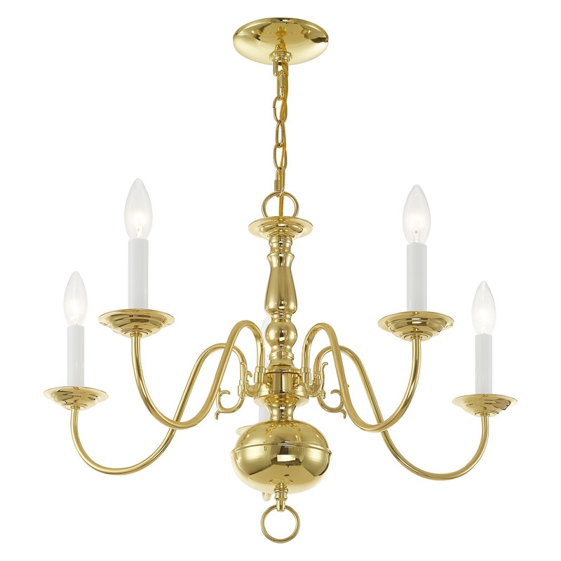 Livex Lighting Williamsburgh Chandelier in Polished Brass