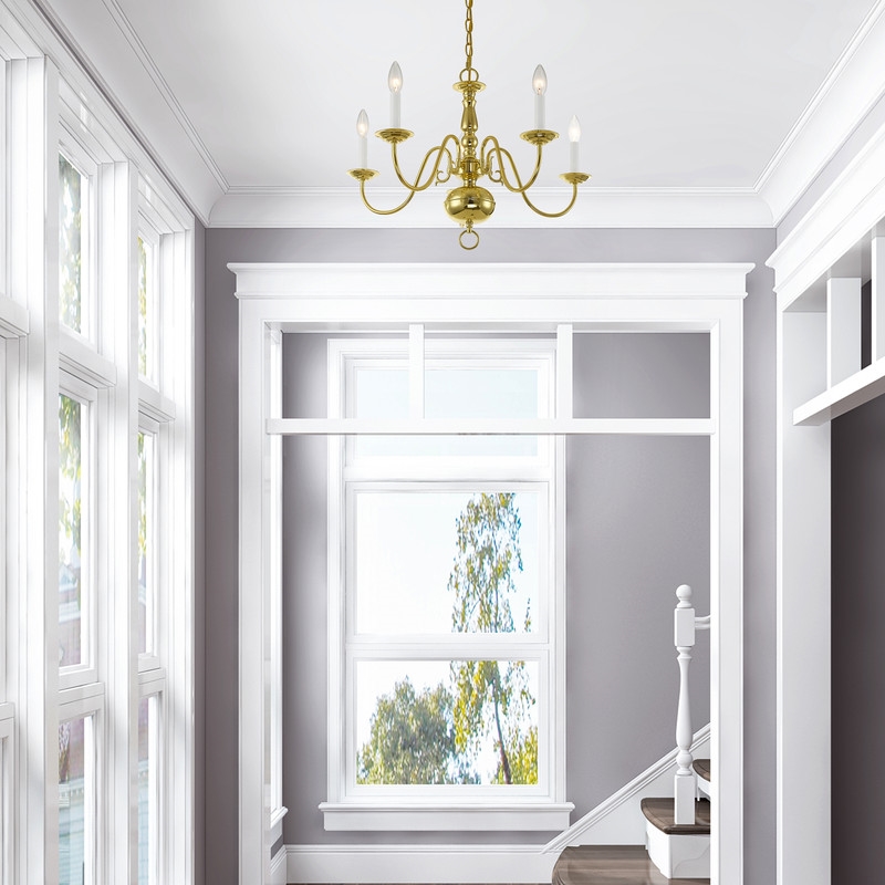 Livex Lighting Williamsburgh Chandelier in Polished Brass