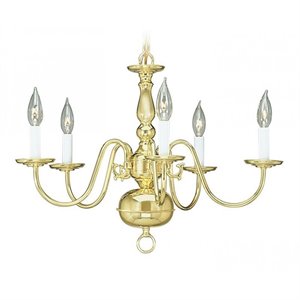 Livex Lighting Williamsburgh Chandelier in Polished Brass
