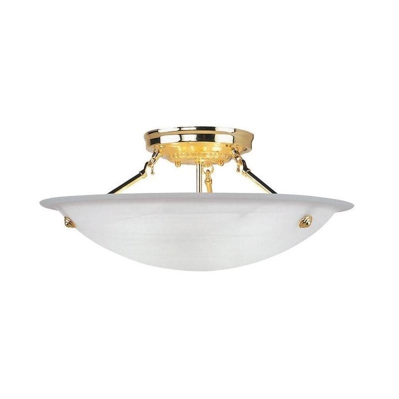 Livex Lighting Oasis Ceiling Mount in Polished Brass