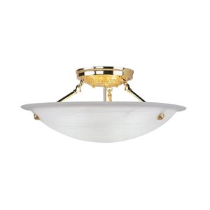 Livex Lighting Oasis Ceiling Mount in Polished Brass
