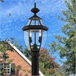Livex Lighting Monterey 2-Light Brass/Glass Outdoor Post Top Lantern in Black