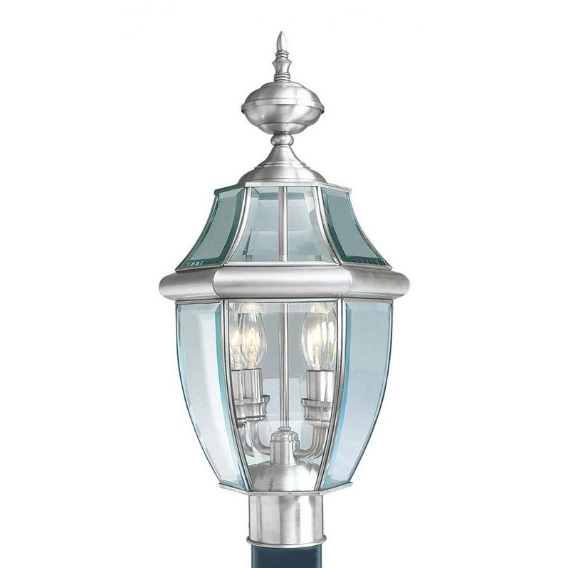 Livex Lighting Monterey 2 Light Outdoor Post Head in Brushed Nickel