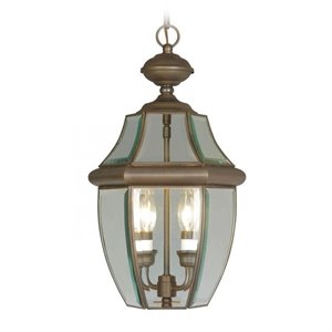 Livex Lighting Monterey 2 Light Outdoor Chain Hang in Imperial Bronze
